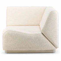Module d'angle Rotondo en tissu tramé | Crème
