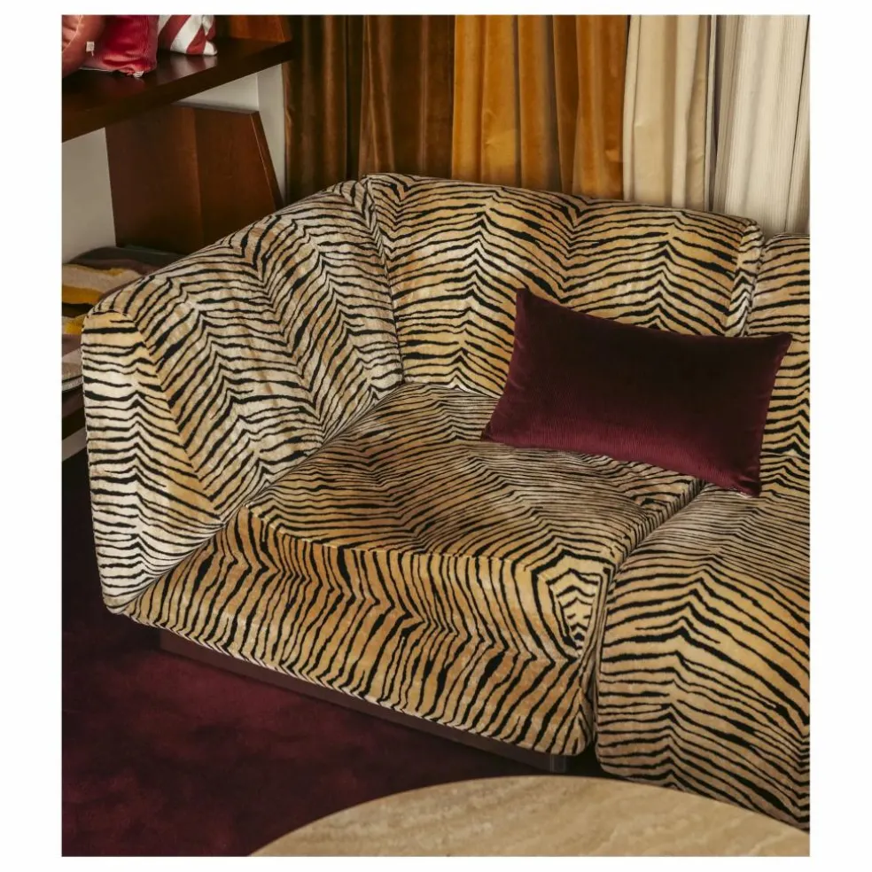 Module d'angle Rotondo en velours | Tigre