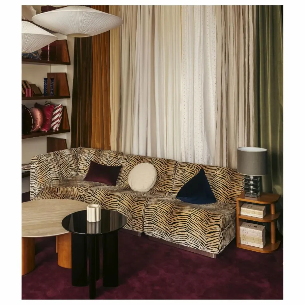 Module d'angle Rotondo en velours | Tigre