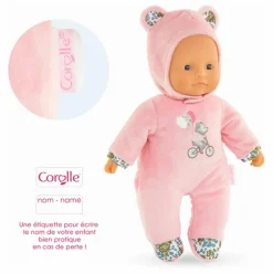 Mon doudou - Poupée Pti' Cœur Ours | Rose pâle