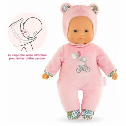 Mon doudou - Poupée Pti' Cœur Ours | Rose pâle