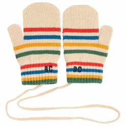Moufles Rayées | Beige