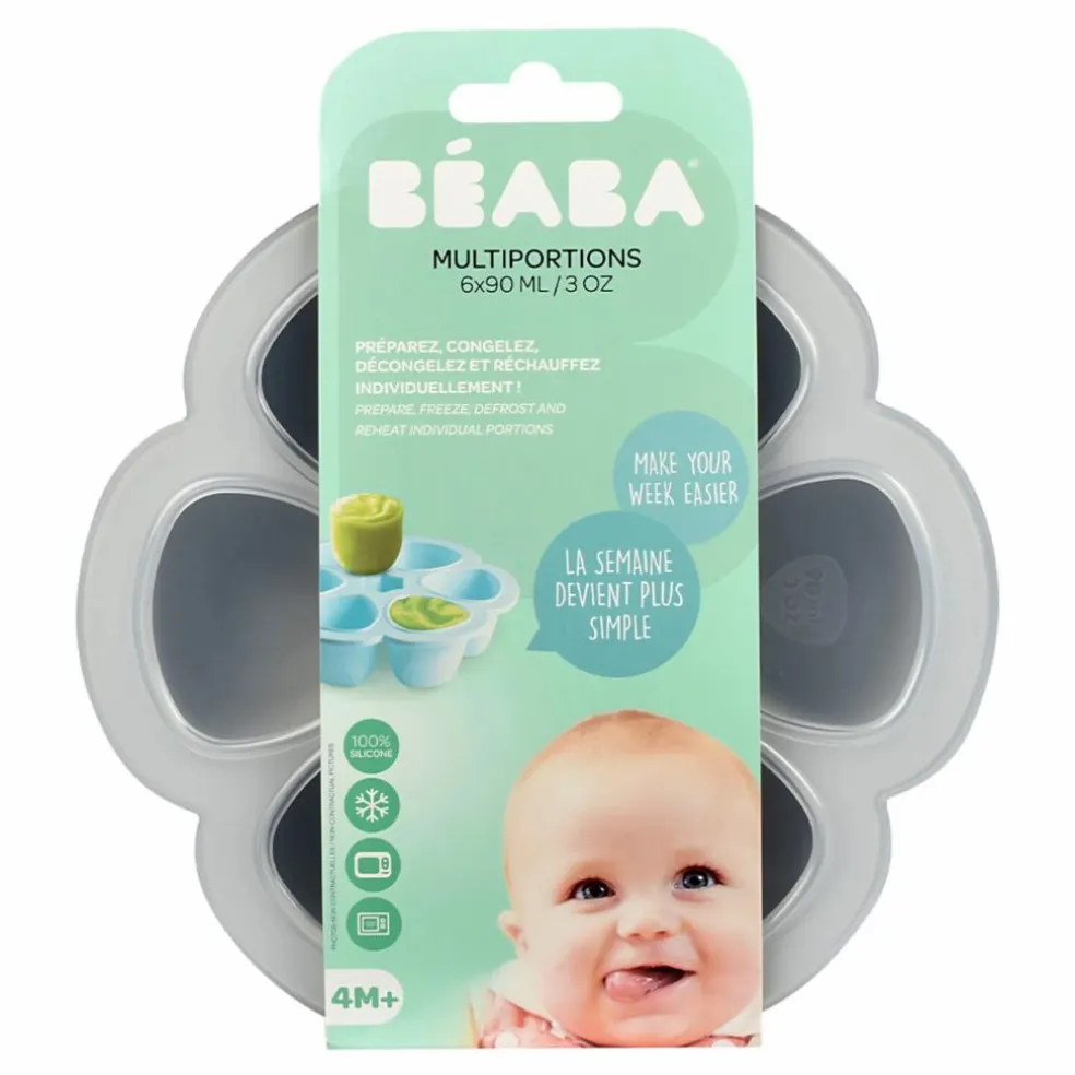 Moule multiportions en silicone - 6x90 ml | Gris clair