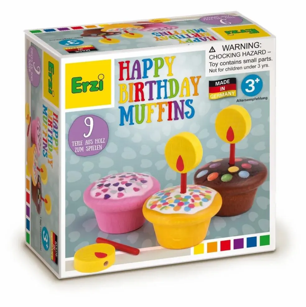 Muffins en bois avec bougies - Set de 3