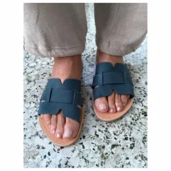 Mules Oriane Nubuck | Bleu