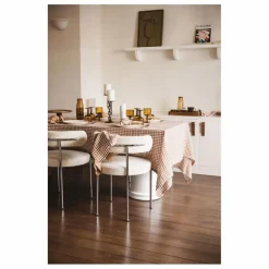 Nappe en lin lavé vichy | Brique