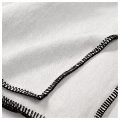 Nappe en Lin lavé-surfilée | Blanc cassé
