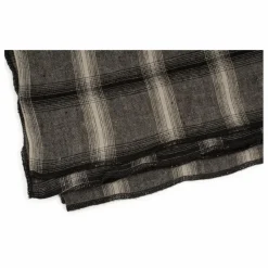 Nappe Highlands à carreaux en lin lavé | Gris foncé