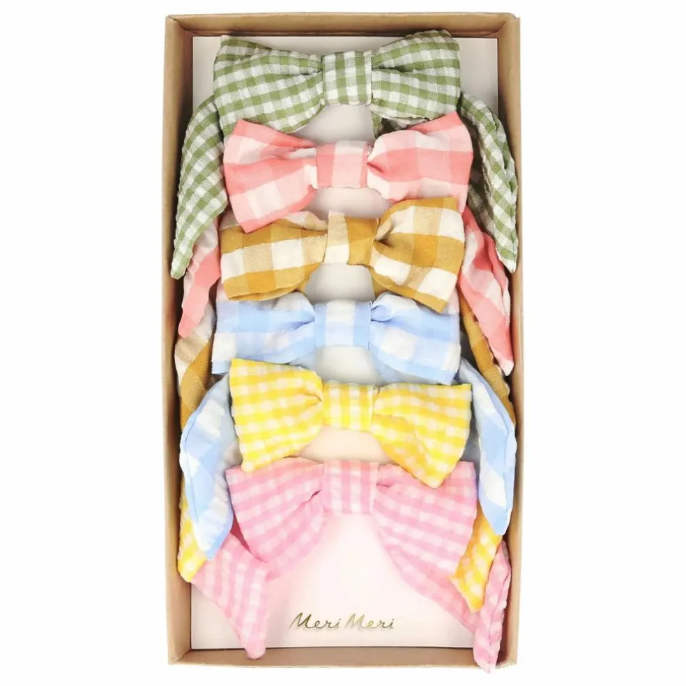 Nœuds vichy pour les cheveux - Set de 6