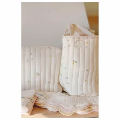 Panier de rangement Daisies en coton bio | Ecru