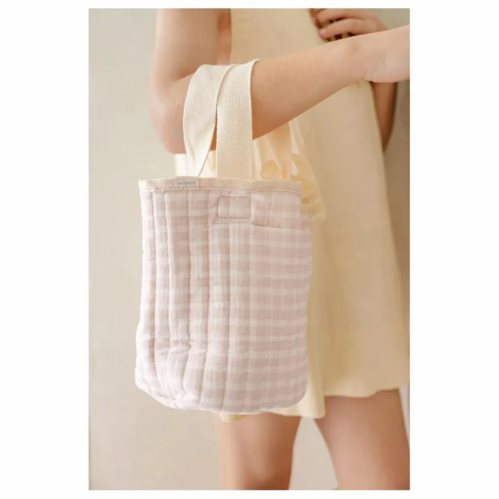 Panier de rangement Rosewater en coton bio | Rose pâle