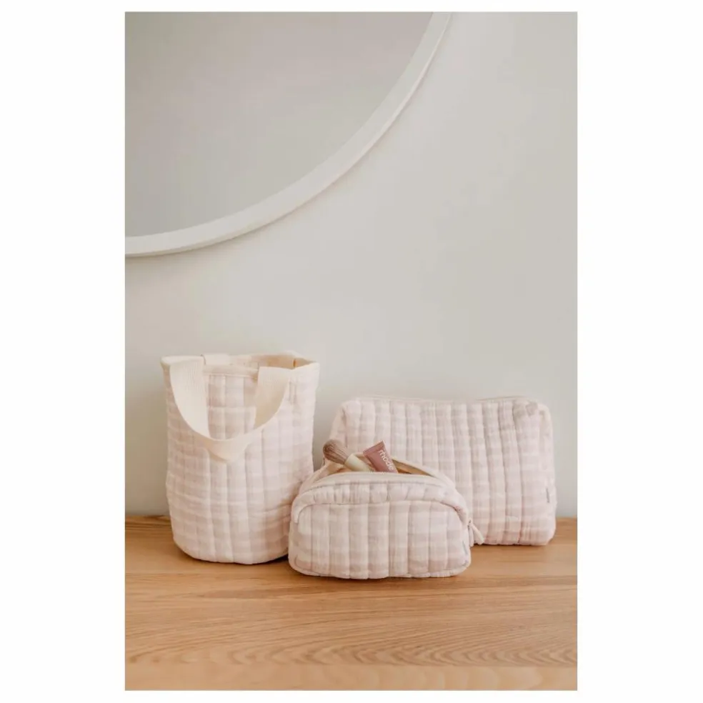 Panier de rangement Rosewater en coton bio | Rose pâle