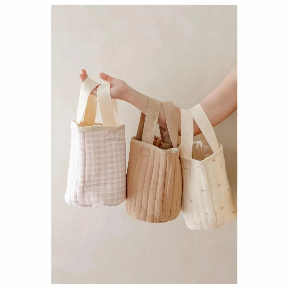 Panier de rangement Rosewater en coton bio | Rose pâle