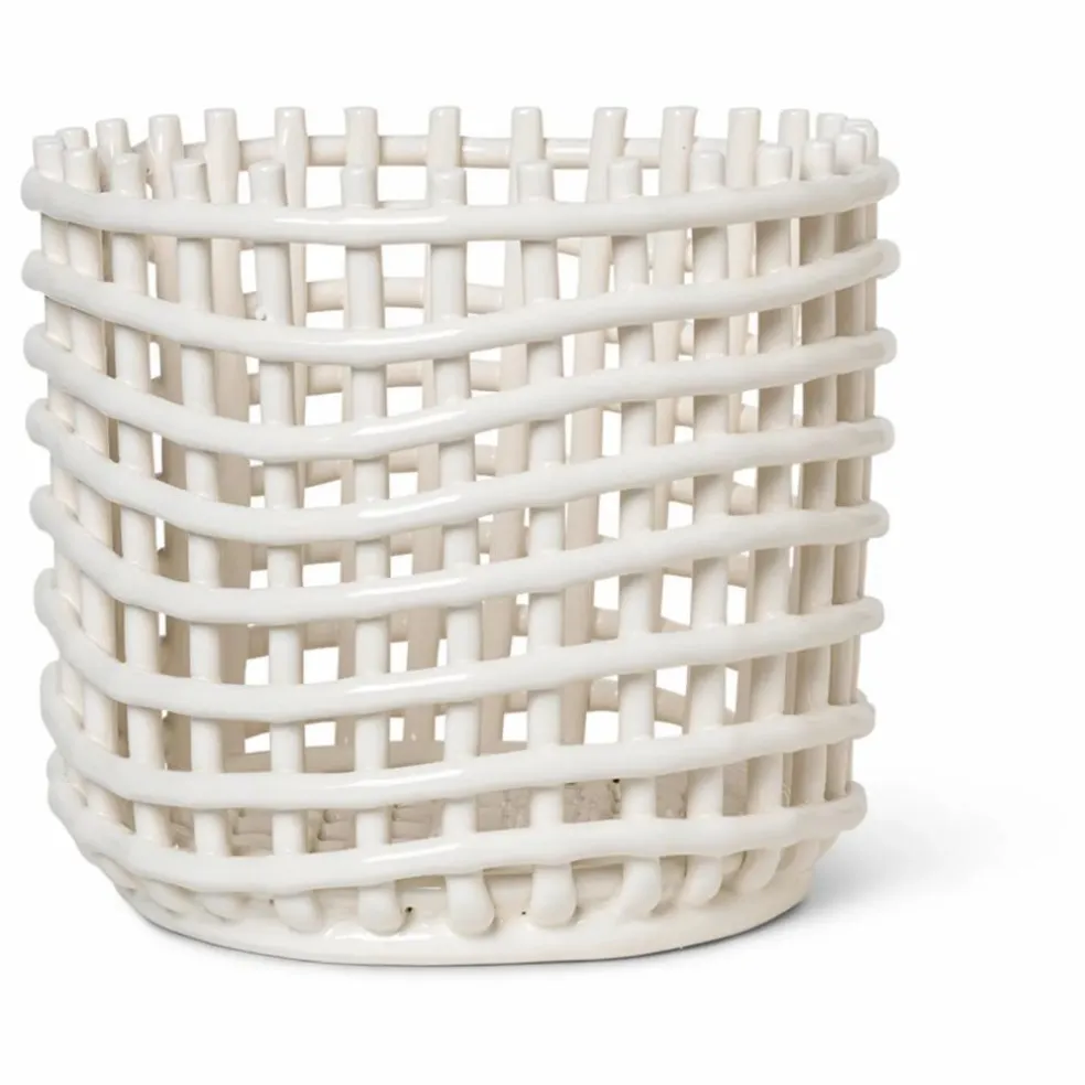 Panier en céramique | Blanc