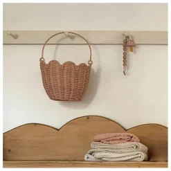Panier en rotin Petal | Rose pêche