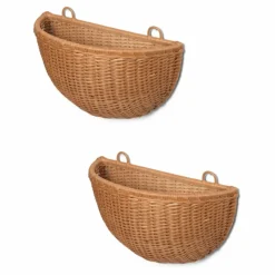 Panier mural en rotin - set de 2