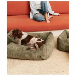 Panier pour chien en velours côtelé Snozy | Vert