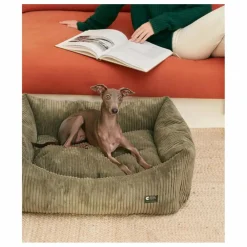 Panier pour chien en velours côtelé Snozy | Vert