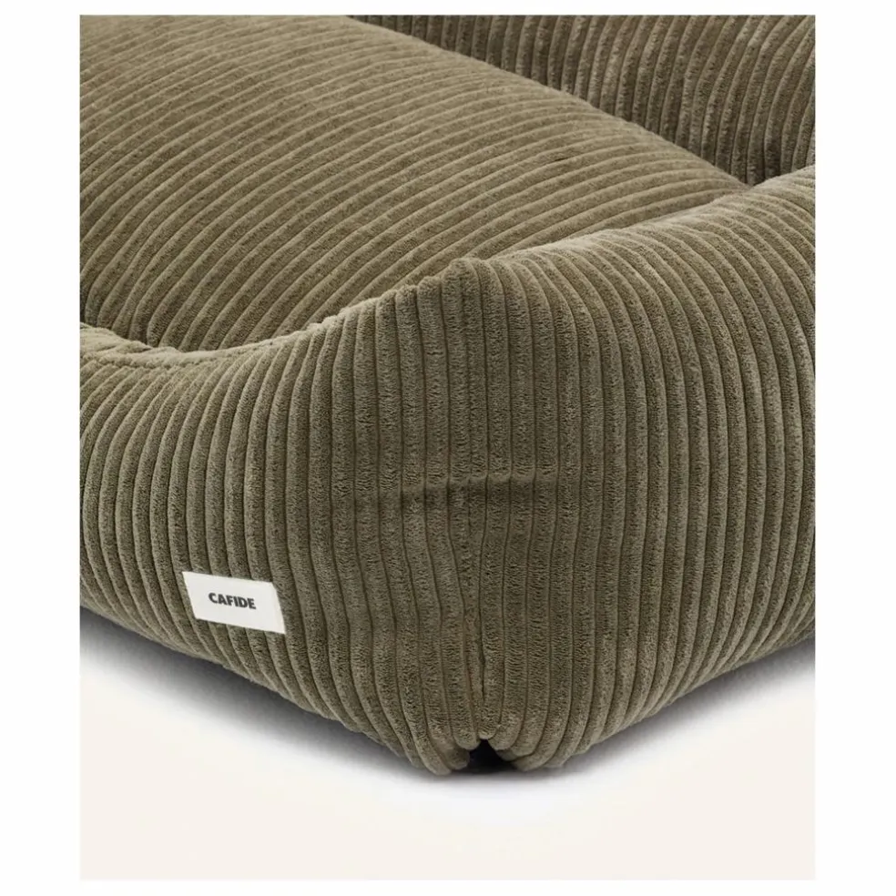 Panier pour chien en velours côtelé Snozy | Vert
