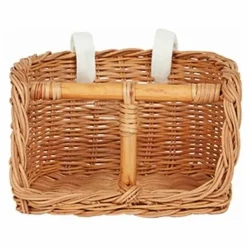 Panier vélo pour poupée en rotin