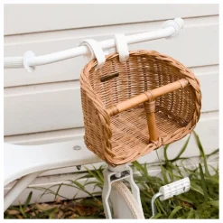 Panier vélo pour poupée en rotin
