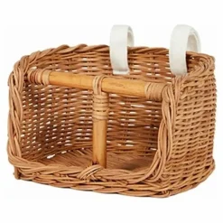 Panier vélo pour poupée en rotin