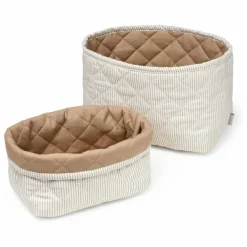 Paniers de rangement rayé - Set 2 | Camel