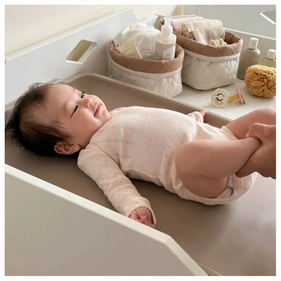 Paniers de rangement rayé - Set 2 | Camel