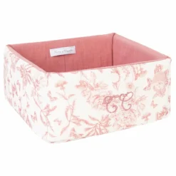 Panière Toile de Jouy | Rose pêche