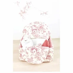Panière Toile de Jouy | Rose pêche