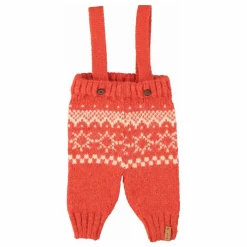 Pantalon à Bretelles Jacquard Laine | Rouge