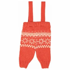 Pantalon à Bretelles Jacquard Laine | Rouge