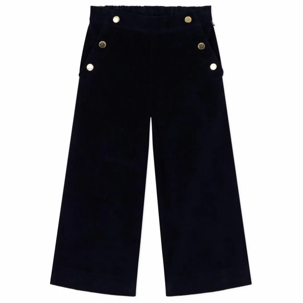 Pantalon à Pont Velous Côtelé | Bleu nuit