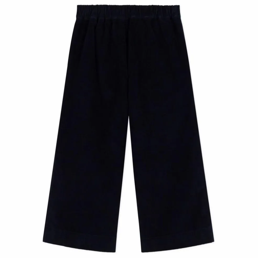 Pantalon à Pont Velous Côtelé | Bleu nuit