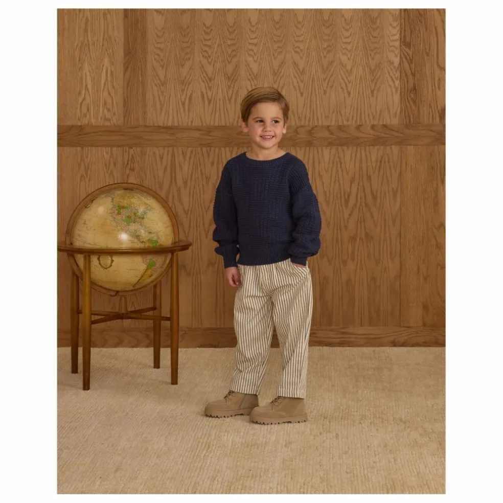 Pantalon Baggy Rayures | Ecru