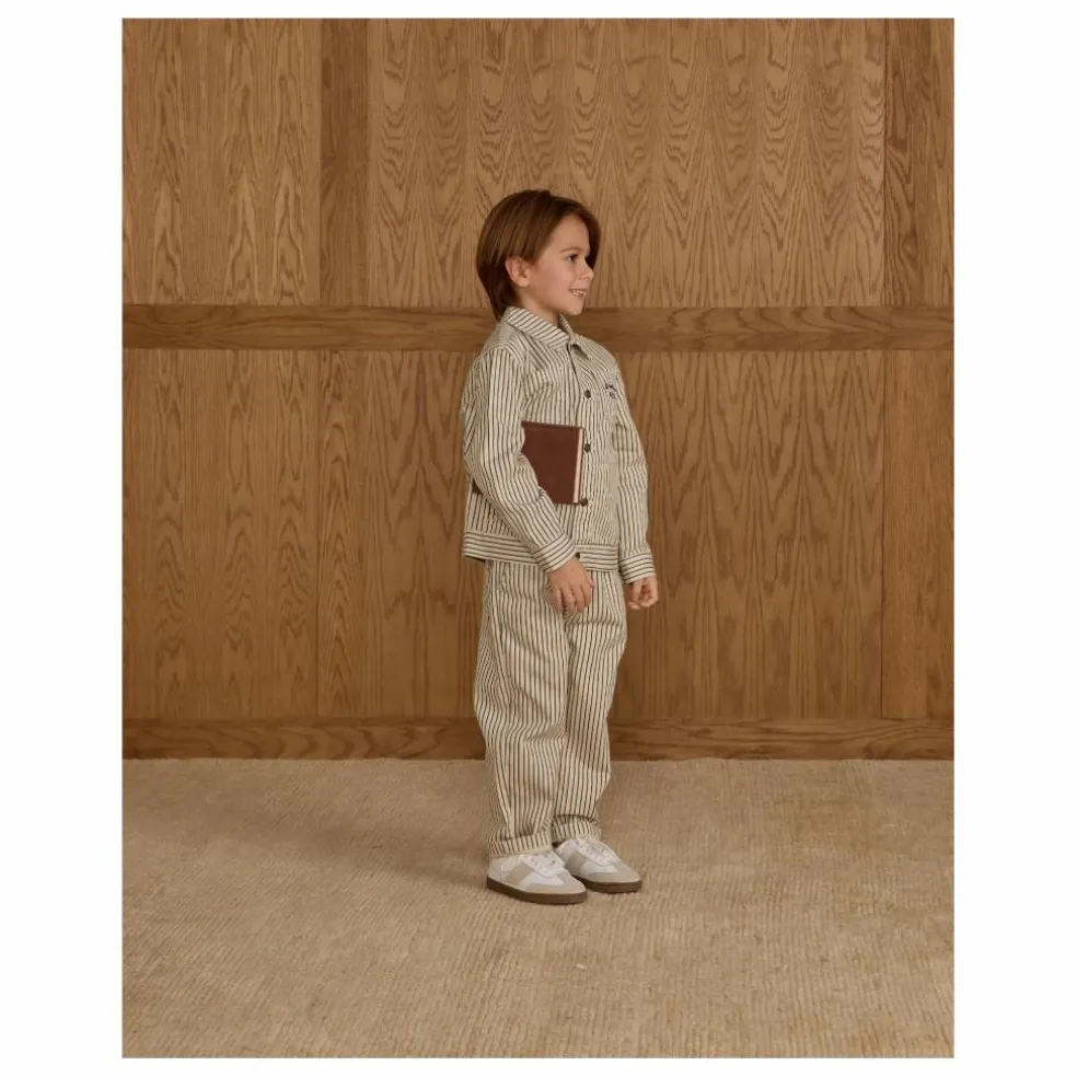 Pantalon Baggy Rayures | Ecru
