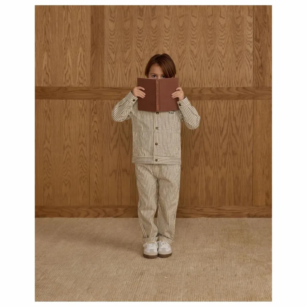 Pantalon Baggy Rayures | Ecru
