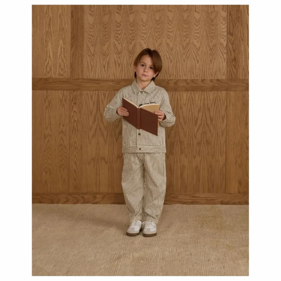 Pantalon Baggy Rayures | Ecru