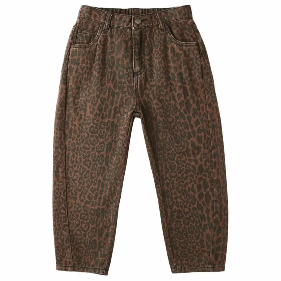 Pantalon Barrel Leopard | Marron
