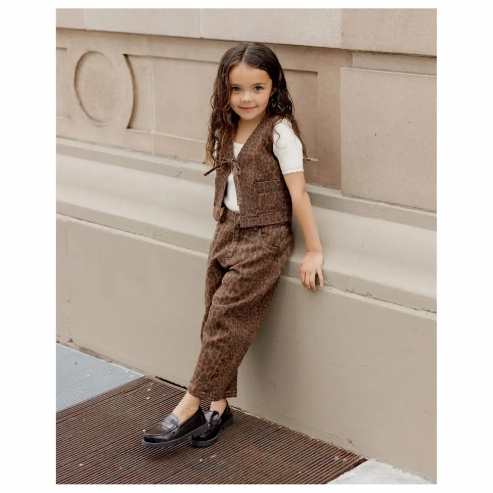 Pantalon Barrel Leopard | Marron