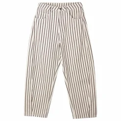 Pantalon Barrel Rayures | Ecru