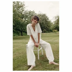 Pantalon Bohème Brodé | Blanc