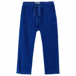 Pantalon Boutons Velours Côtelé | Bleu roi