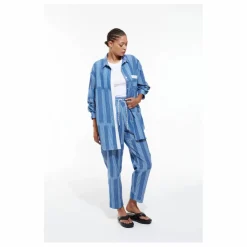 Pantalon Brando Lueur Seersucker | Bleu