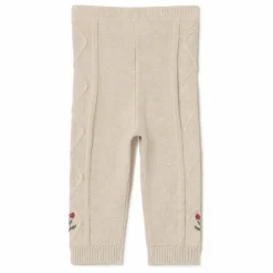 Pantalon Brodé Maille | Beige