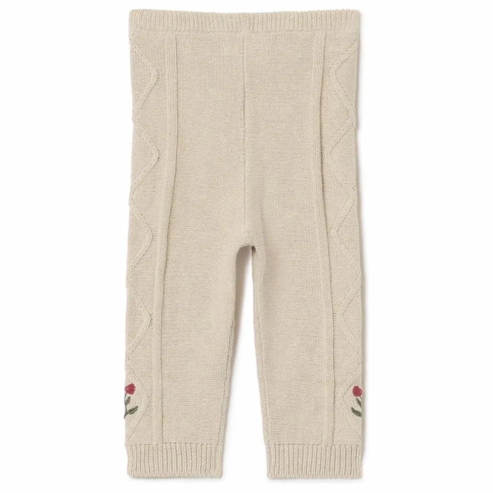 Pantalon Brodé Maille | Beige