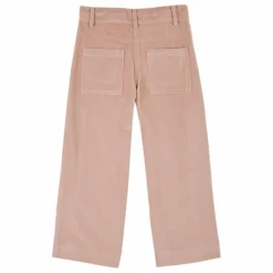 Pantalon Brodé Velours Côtelé | Rose pâle