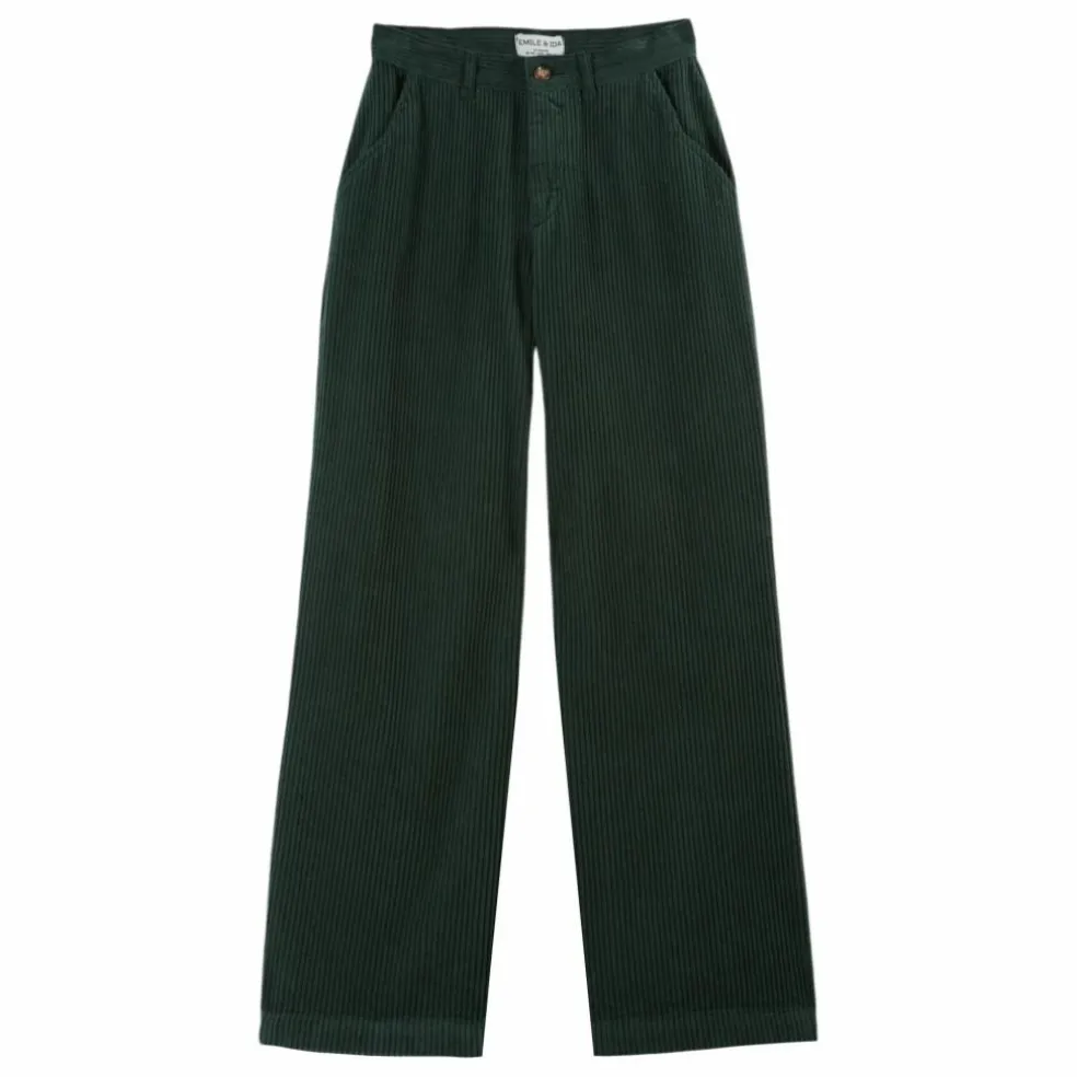 Pantalon Canelle Velours | Vert foncé