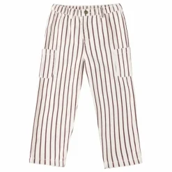 Pantalon Cargo Rayures | Ecru