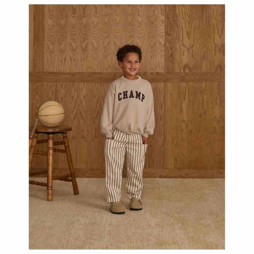 Pantalon Cargo Rayures | Ecru